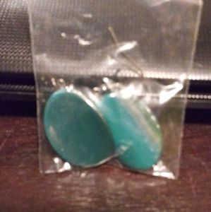 Turquoise curved dangle earrings
